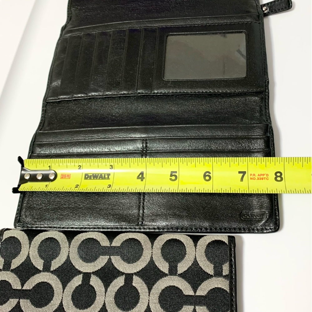 Coach Kristin Op Art Signature Check Book Flap Wallet & Checkbook - Picture 14 of 16